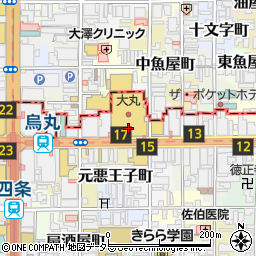 炭焼うな富士　大丸京都別邸周辺の地図