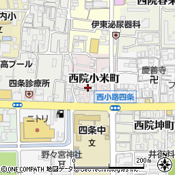 京都府京都市右京区西院小米町34周辺の地図