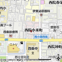 京都府京都市右京区西院小米町周辺の地図