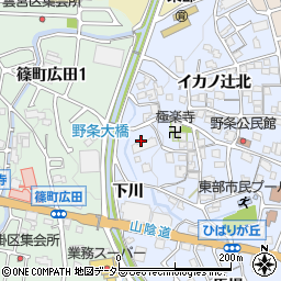 京都府亀岡市篠町野条（下川）周辺の地図