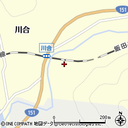 愛知県新城市川合（貝込）周辺の地図