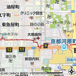 京都府京都市中京区大文字町周辺の地図