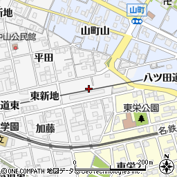 愛知県知立市内幸町小屋場周辺の地図