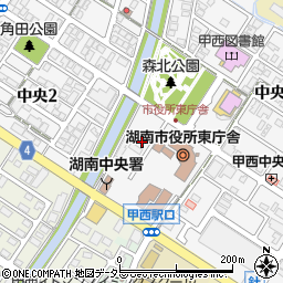 湖南市役所総務部　総務課・契約検査係・庁舎管理係周辺の地図