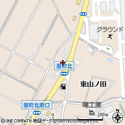愛知県安城市里町（東山ノ田）周辺の地図