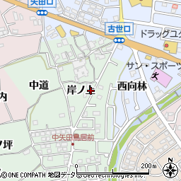 京都府亀岡市中矢田町岸ノ上周辺の地図