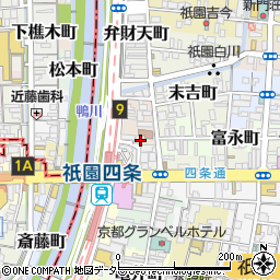 祇園河道周辺の地図