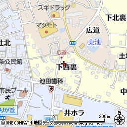 京都府亀岡市篠町篠下西裏周辺の地図