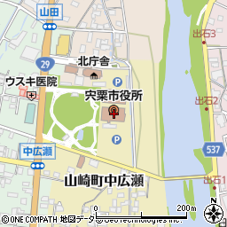 宍粟市役所周辺の地図