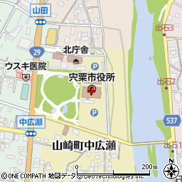 宍粟市役所周辺の地図