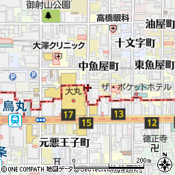 京都府京都市中京区帯屋町周辺の地図