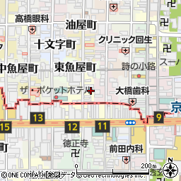 京都府京都市中京区西大文字町608周辺の地図