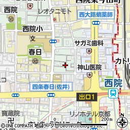 京都府京都市右京区西院西淳和院町周辺の地図