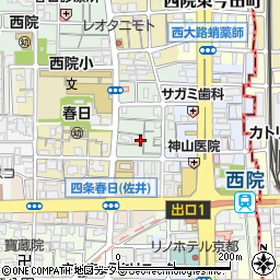 京都府京都市右京区西院西淳和院町周辺の地図