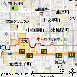 京都府京都市中京区八百屋町周辺の地図