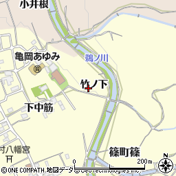 京都府亀岡市篠町篠竹ノ下周辺の地図