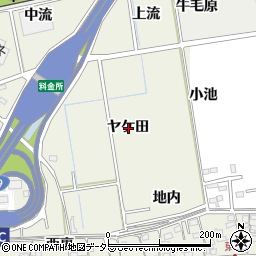 愛知県知立市牛田町ヤケ田周辺の地図