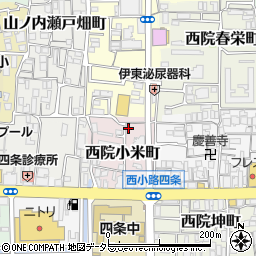京都府京都市右京区西院小米町19周辺の地図