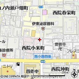 京都府京都市右京区西院小米町15周辺の地図
