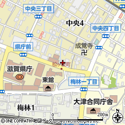 滋賀県庁前郵便局周辺の地図