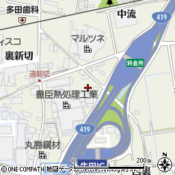 愛知県知立市牛田町新田北23周辺の地図