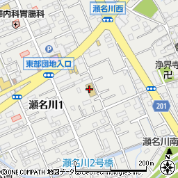 静岡市役所　瀬名川保育園周辺の地図
