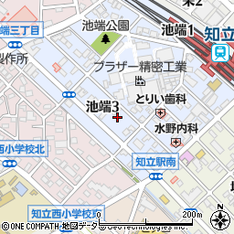 愛知県知立市池端3丁目52周辺の地図