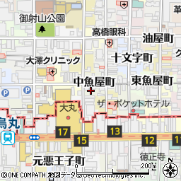 京都府京都市中京区中魚屋町周辺の地図