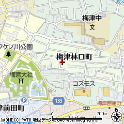 京都府京都市右京区梅津林口町周辺の地図