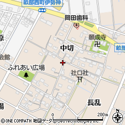 愛知県豊田市畝部東町中切周辺の地図