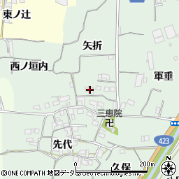 京都府亀岡市曽我部町重利矢折周辺の地図