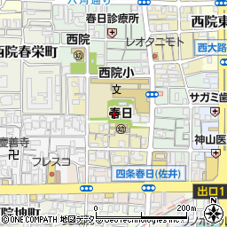 京都府京都市右京区西院春日町61周辺の地図