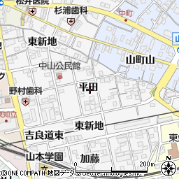 愛知県知立市内幸町（平田）周辺の地図