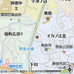 京都府亀岡市篠町野条イカノ辻北86周辺の地図
