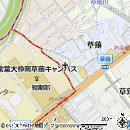 静岡県静岡市清水区中之郷周辺の地図