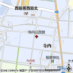 寺内公民館周辺の地図