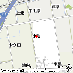 愛知県知立市牛田町小池周辺の地図