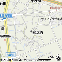 愛知県東海市加木屋町松之内周辺の地図