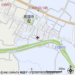 滋賀県蒲生郡日野町仁本木617周辺の地図