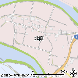 岡山県美作市北原周辺の地図
