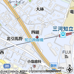 愛知県知立市山町四組7-8周辺の地図