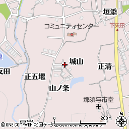京都府亀岡市下矢田町城山周辺の地図