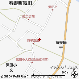 静岡県浜松市天竜区春野町気田824周辺の地図