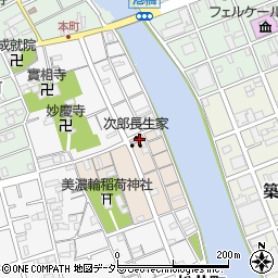 清水次郎長生家周辺の地図