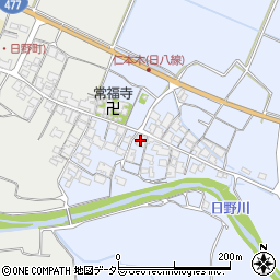 滋賀県蒲生郡日野町仁本木614周辺の地図