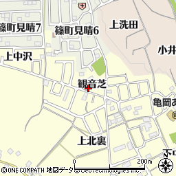 京都府亀岡市篠町篠観音芝周辺の地図