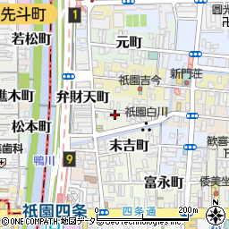京都祇園 うなぎ四代目菊川周辺の地図