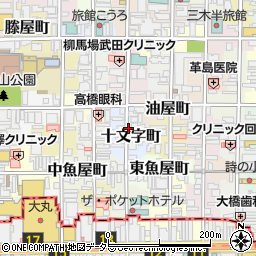 京都府京都市中京区十文字町周辺の地図