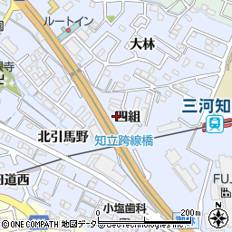 愛知県知立市山町四組周辺の地図