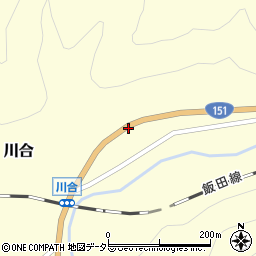 愛知県新城市川合（浅井平）周辺の地図